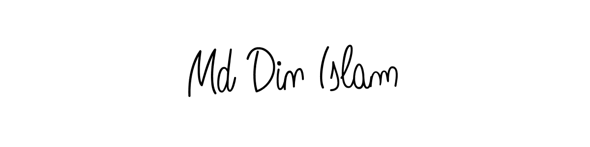 You should practise on your own different ways (Angelique-Rose-font-FFP) to write your name (Md Din Islam) in signature. don't let someone else do it for you. Md Din Islam signature style 5 images and pictures png