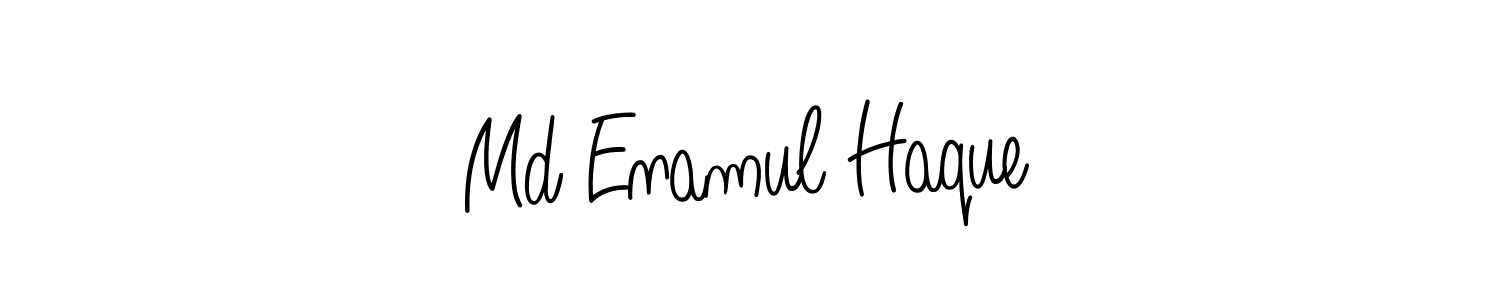 You should practise on your own different ways (Angelique-Rose-font-FFP) to write your name (Md Enamul Haque) in signature. don't let someone else do it for you. Md Enamul Haque signature style 5 images and pictures png