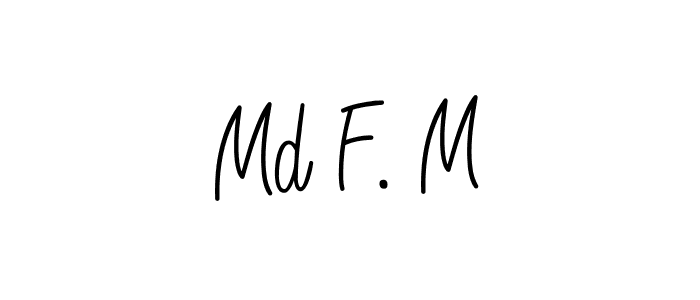 Md F. M stylish signature style. Best Handwritten Sign (Angelique-Rose-font-FFP) for my name. Handwritten Signature Collection Ideas for my name Md F. M. Md F. M signature style 5 images and pictures png