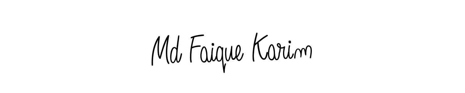 Make a short Md Faique Karim signature style. Manage your documents anywhere anytime using Angelique-Rose-font-FFP. Create and add eSignatures, submit forms, share and send files easily. Md Faique Karim signature style 5 images and pictures png