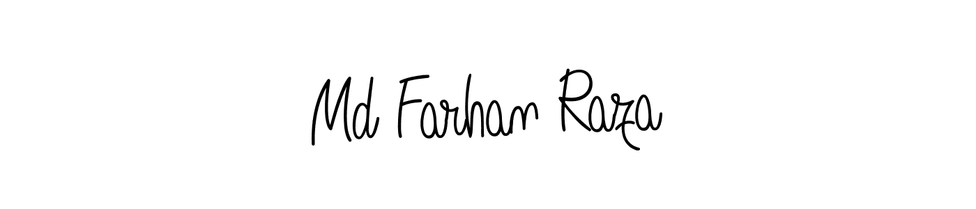 The best way (Angelique-Rose-font-FFP) to make a short signature is to pick only two or three words in your name. The name Md Farhan Raza include a total of six letters. For converting this name. Md Farhan Raza signature style 5 images and pictures png