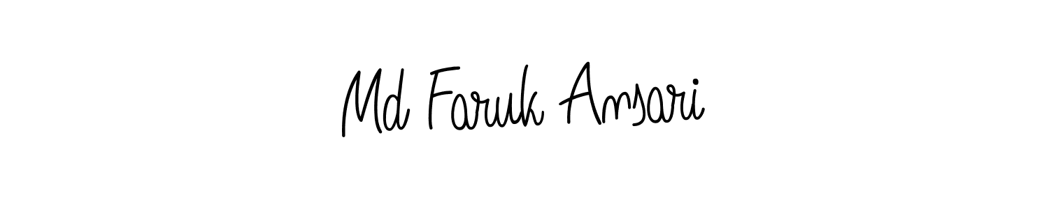 The best way (Angelique-Rose-font-FFP) to make a short signature is to pick only two or three words in your name. The name Md Faruk Ansari include a total of six letters. For converting this name. Md Faruk Ansari signature style 5 images and pictures png