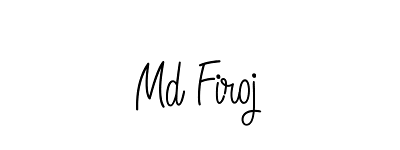 The best way (Angelique-Rose-font-FFP) to make a short signature is to pick only two or three words in your name. The name Md Firoj include a total of six letters. For converting this name. Md Firoj signature style 5 images and pictures png