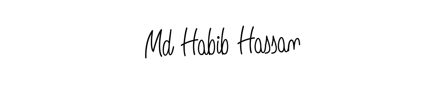 You should practise on your own different ways (Angelique-Rose-font-FFP) to write your name (Md Habib Hassan) in signature. don't let someone else do it for you. Md Habib Hassan signature style 5 images and pictures png
