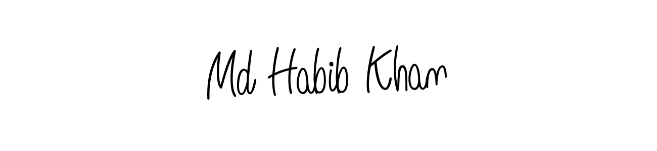 Use a signature maker to create a handwritten signature online. With this signature software, you can design (Angelique-Rose-font-FFP) your own signature for name Md Habib Khan. Md Habib Khan signature style 5 images and pictures png