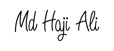 How to make Md Haji Ali name signature. Use Angelique-Rose-font-FFP style for creating short signs online. This is the latest handwritten sign. Md Haji Ali signature style 5 images and pictures png