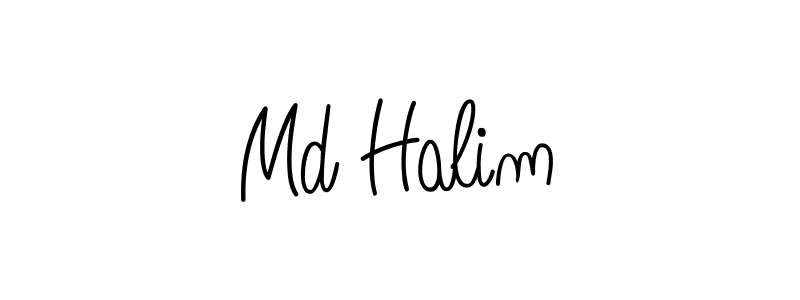The best way (Angelique-Rose-font-FFP) to make a short signature is to pick only two or three words in your name. The name Md Halim include a total of six letters. For converting this name. Md Halim signature style 5 images and pictures png