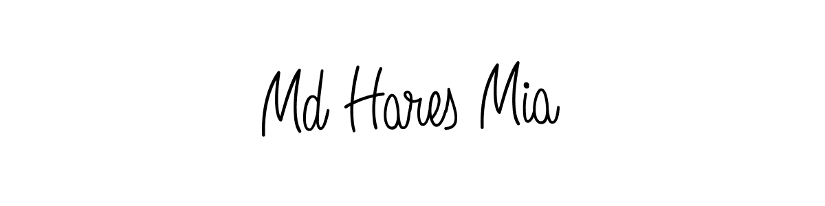 How to make Md Hares Mia name signature. Use Angelique-Rose-font-FFP style for creating short signs online. This is the latest handwritten sign. Md Hares Mia signature style 5 images and pictures png