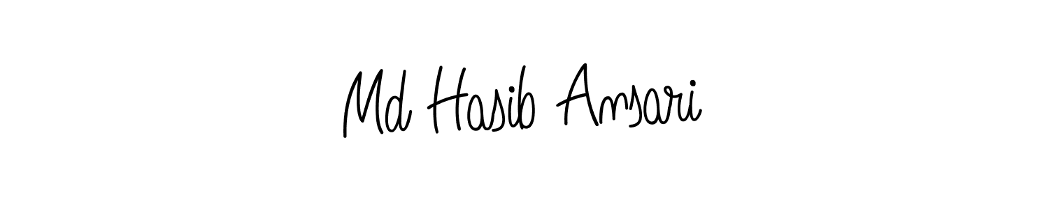 The best way (Angelique-Rose-font-FFP) to make a short signature is to pick only two or three words in your name. The name Md Hasib Ansari include a total of six letters. For converting this name. Md Hasib Ansari signature style 5 images and pictures png