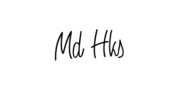 Design your own signature with our free online signature maker. With this signature software, you can create a handwritten (Angelique-Rose-font-FFP) signature for name Md Hks. Md Hks signature style 5 images and pictures png