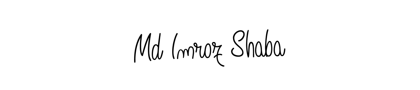 The best way (Angelique-Rose-font-FFP) to make a short signature is to pick only two or three words in your name. The name Md Imroz Shaba include a total of six letters. For converting this name. Md Imroz Shaba signature style 5 images and pictures png