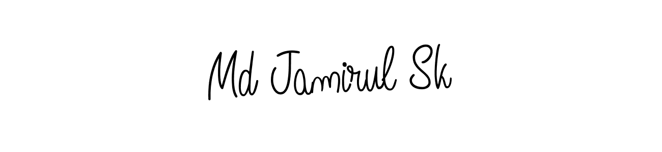Use a signature maker to create a handwritten signature online. With this signature software, you can design (Angelique-Rose-font-FFP) your own signature for name Md Jamirul Sk. Md Jamirul Sk signature style 5 images and pictures png