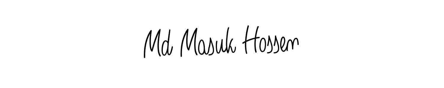 Use a signature maker to create a handwritten signature online. With this signature software, you can design (Angelique-Rose-font-FFP) your own signature for name Md Masuk Hossen. Md Masuk Hossen signature style 5 images and pictures png