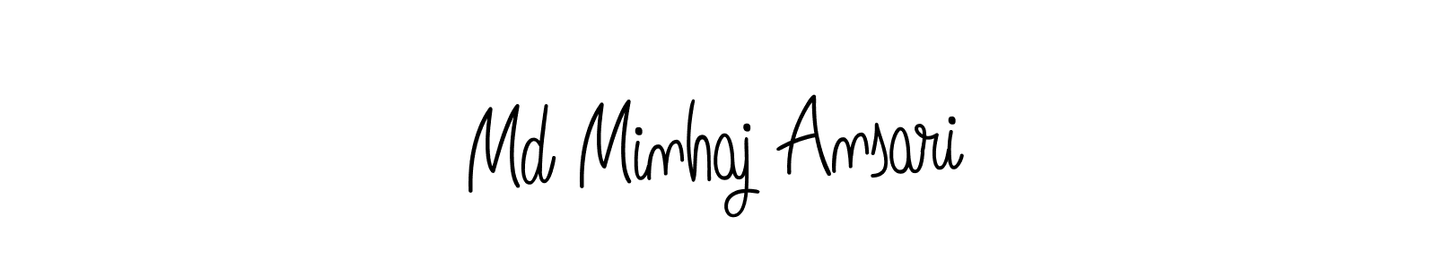 You should practise on your own different ways (Angelique-Rose-font-FFP) to write your name (Md Minhaj Ansari) in signature. don't let someone else do it for you. Md Minhaj Ansari signature style 5 images and pictures png