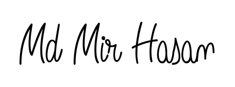 The Angelique-Rose-font-FFP font transforms the name Md Mir Hasan into an executive sign with sharp precision and distinguished character. Md Mir Hasan signature style 5 images and pictures png