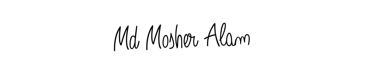 Use a signature maker to create a handwritten signature online. With this signature software, you can design (Angelique-Rose-font-FFP) your own signature for name Md Mosher Alam. Md Mosher Alam signature style 5 images and pictures png