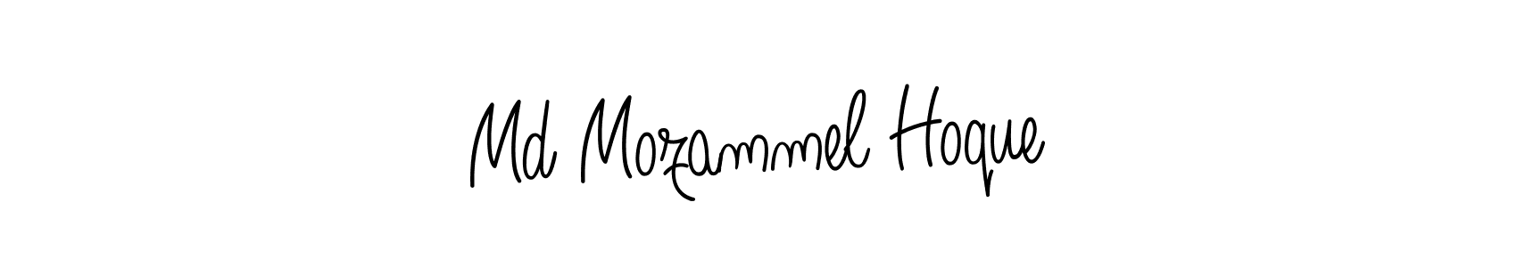 You should practise on your own different ways (Angelique-Rose-font-FFP) to write your name (Md Mozammel Hoque) in signature. don't let someone else do it for you. Md Mozammel Hoque signature style 5 images and pictures png