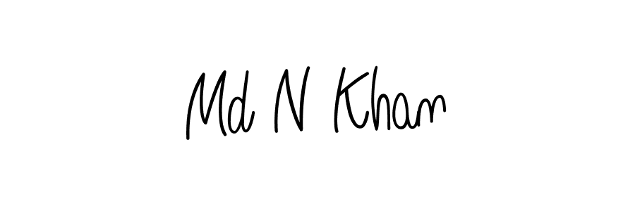 You should practise on your own different ways (Angelique-Rose-font-FFP) to write your name (Md N Khan) in signature. don't let someone else do it for you. Md N Khan signature style 5 images and pictures png
