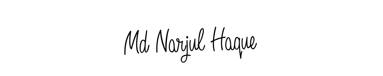 You should practise on your own different ways (Angelique-Rose-font-FFP) to write your name (Md Narjul Haque) in signature. don't let someone else do it for you. Md Narjul Haque signature style 5 images and pictures png