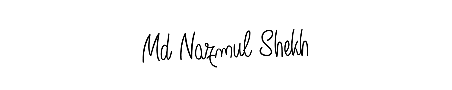 if you are searching for the best signature style for your name Md Nazmul Shekh. so please give up your signature search. here we have designed multiple signature styles  using Angelique-Rose-font-FFP. Md Nazmul Shekh signature style 5 images and pictures png