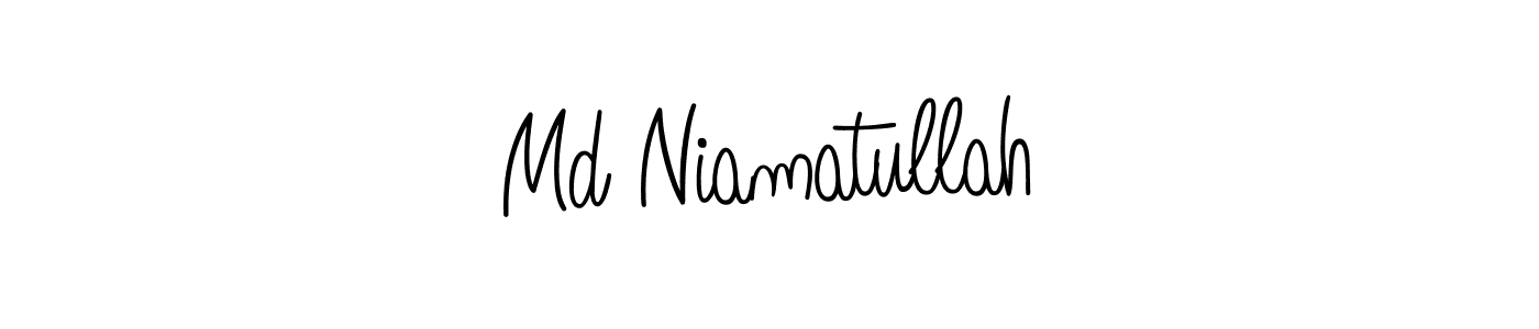 Use a signature maker to create a handwritten signature online. With this signature software, you can design (Angelique-Rose-font-FFP) your own signature for name Md Niamatullah. Md Niamatullah signature style 5 images and pictures png