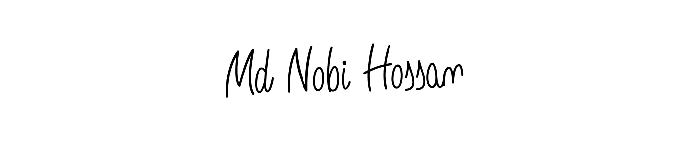 You should practise on your own different ways (Angelique-Rose-font-FFP) to write your name (Md Nobi Hossan) in signature. don't let someone else do it for you. Md Nobi Hossan signature style 5 images and pictures png