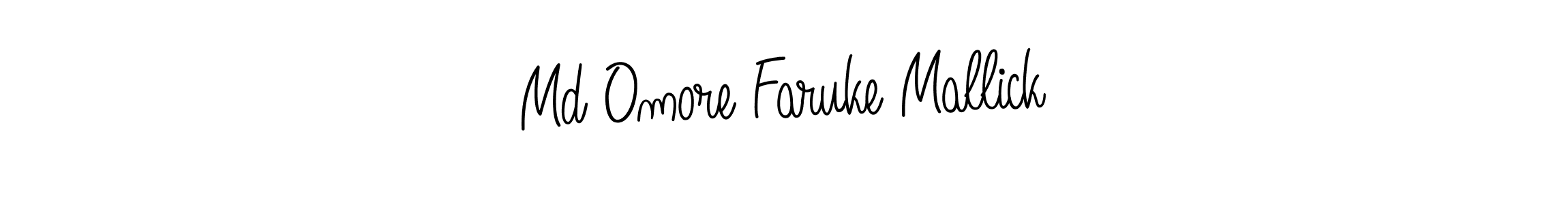 You should practise on your own different ways (Angelique-Rose-font-FFP) to write your name (Md Omore Faruke Mallick) in signature. don't let someone else do it for you. Md Omore Faruke Mallick signature style 5 images and pictures png