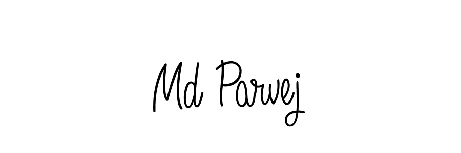 How to make Md Parvej name signature. Use Angelique-Rose-font-FFP style for creating short signs online. This is the latest handwritten sign. Md Parvej signature style 5 images and pictures png