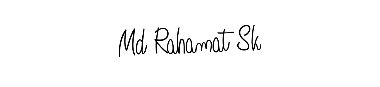 The best way (Angelique-Rose-font-FFP) to make a short signature is to pick only two or three words in your name. The name Md Rahamat Sk include a total of six letters. For converting this name. Md Rahamat Sk signature style 5 images and pictures png