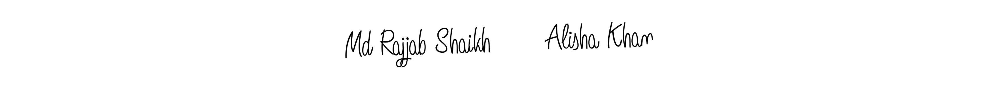 if you are searching for the best signature style for your name Md Rajjab Shaikh ❤️ Alisha Khan. so please give up your signature search. here we have designed multiple signature styles  using Angelique-Rose-font-FFP. Md Rajjab Shaikh ❤️ Alisha Khan signature style 5 images and pictures png