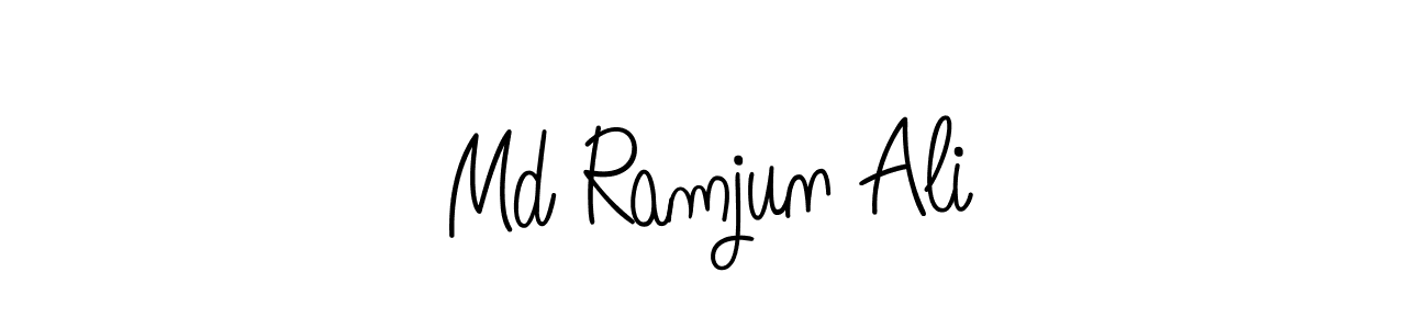 Make a beautiful signature design for name Md Ramjun Ali. With this signature (Angelique-Rose-font-FFP) style, you can create a handwritten signature for free. Md Ramjun Ali signature style 5 images and pictures png