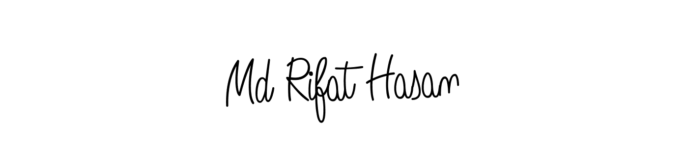You should practise on your own different ways (Angelique-Rose-font-FFP) to write your name (Md Rifat Hasan) in signature. don't let someone else do it for you. Md Rifat Hasan signature style 5 images and pictures png