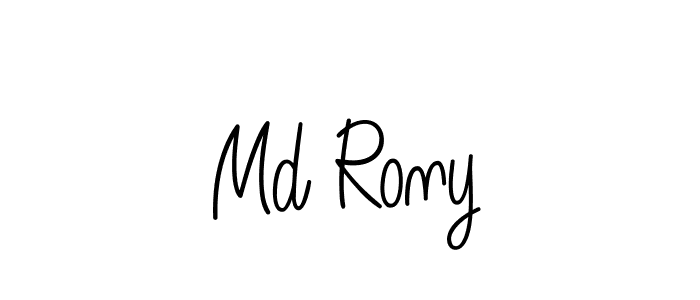 Make a beautiful signature design for name Md Rony. With this signature (Angelique-Rose-font-FFP) style, you can create a handwritten signature for free. Md Rony signature style 5 images and pictures png