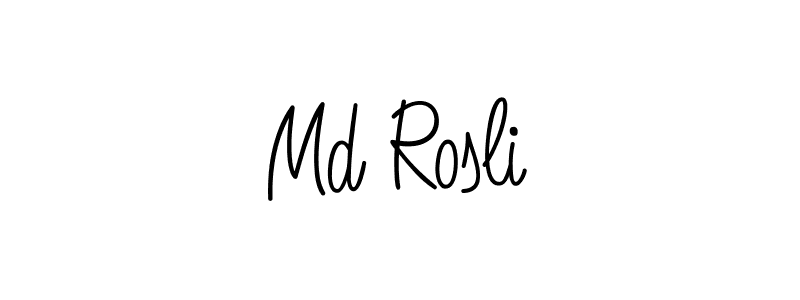 The best way (Angelique-Rose-font-FFP) to make a short signature is to pick only two or three words in your name. The name Md Rosli include a total of six letters. For converting this name. Md Rosli signature style 5 images and pictures png