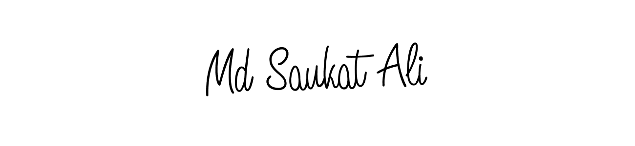 The best way (Angelique-Rose-font-FFP) to make a short signature is to pick only two or three words in your name. The name Md Saukat Ali include a total of six letters. For converting this name. Md Saukat Ali signature style 5 images and pictures png