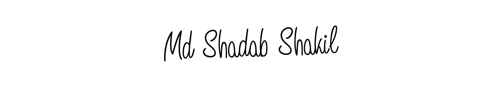 The best way (Angelique-Rose-font-FFP) to make a short signature is to pick only two or three words in your name. The name Md Shadab Shakil include a total of six letters. For converting this name. Md Shadab Shakil signature style 5 images and pictures png