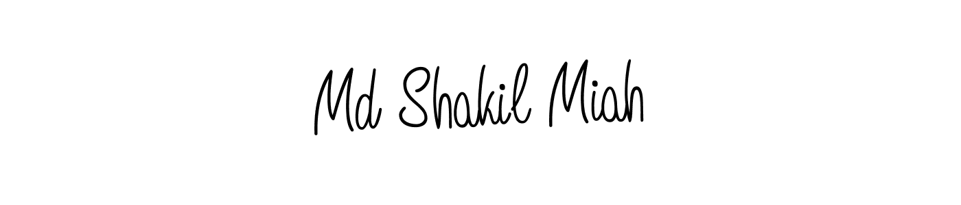 You should practise on your own different ways (Angelique-Rose-font-FFP) to write your name (Md Shakil Miah) in signature. don't let someone else do it for you. Md Shakil Miah signature style 5 images and pictures png