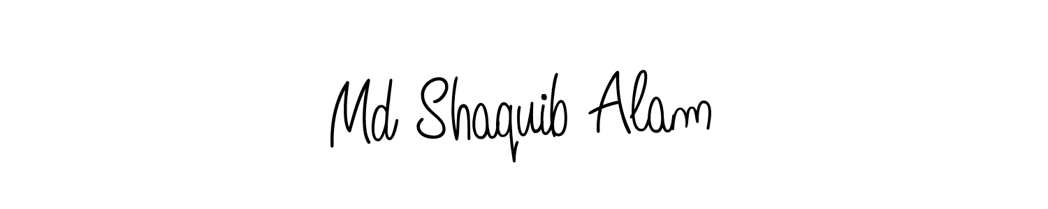 The best way (Angelique-Rose-font-FFP) to make a short signature is to pick only two or three words in your name. The name Md Shaquib Alam include a total of six letters. For converting this name. Md Shaquib Alam signature style 5 images and pictures png