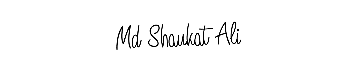 The best way (Angelique-Rose-font-FFP) to make a short signature is to pick only two or three words in your name. The name Md Shaukat Ali include a total of six letters. For converting this name. Md Shaukat Ali signature style 5 images and pictures png