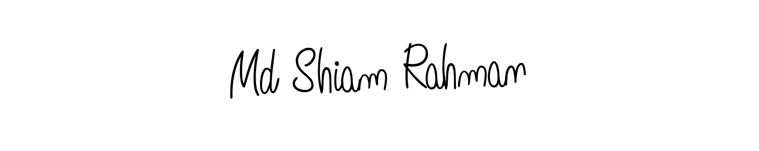 The best way (Angelique-Rose-font-FFP) to make a short signature is to pick only two or three words in your name. The name Md Shiam Rahman include a total of six letters. For converting this name. Md Shiam Rahman signature style 5 images and pictures png