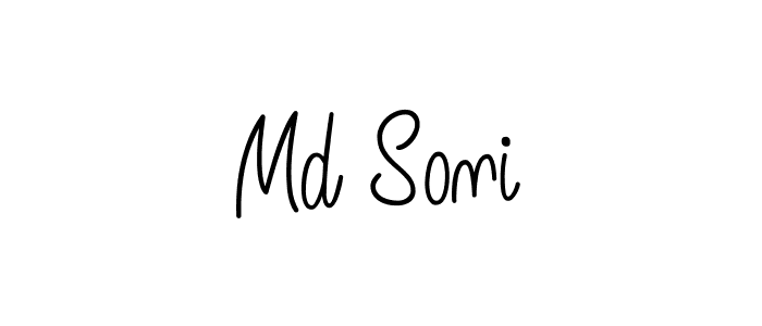 Use a signature maker to create a handwritten signature online. With this signature software, you can design (Angelique-Rose-font-FFP) your own signature for name Md Soni. Md Soni signature style 5 images and pictures png