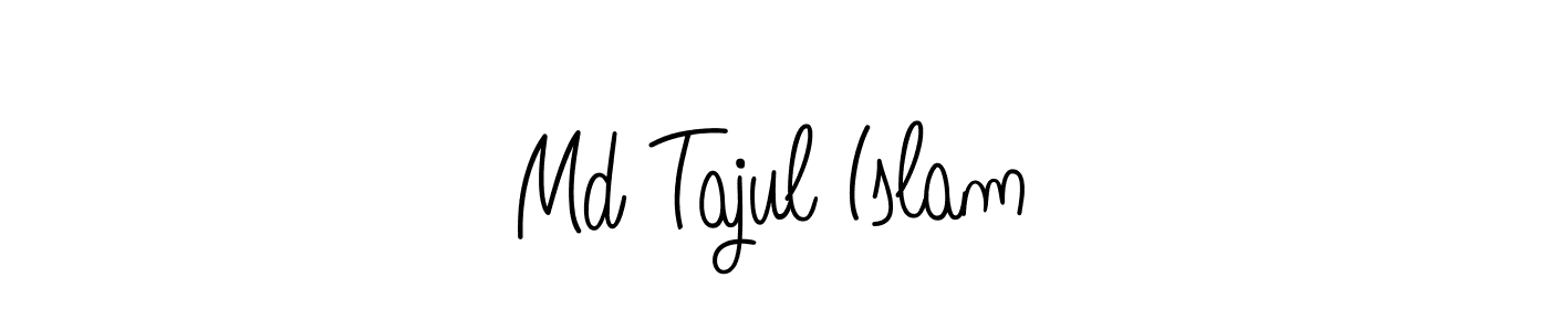 You should practise on your own different ways (Angelique-Rose-font-FFP) to write your name (Md Tajul Islam) in signature. don't let someone else do it for you. Md Tajul Islam signature style 5 images and pictures png
