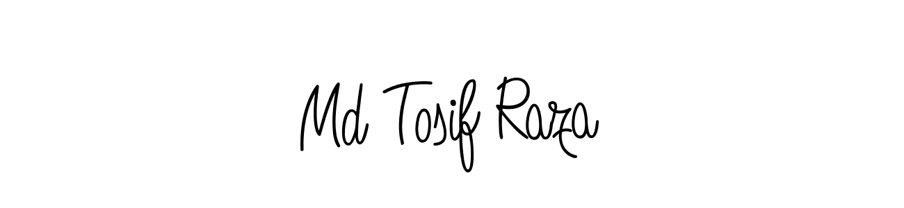 The best way (Angelique-Rose-font-FFP) to make a short signature is to pick only two or three words in your name. The name Md Tosif Raza include a total of six letters. For converting this name. Md Tosif Raza signature style 5 images and pictures png