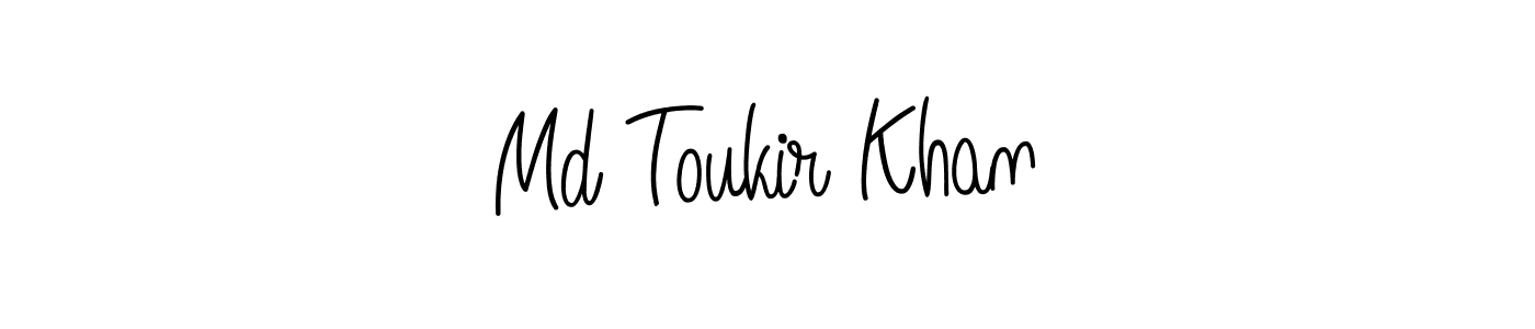 The best way (Angelique-Rose-font-FFP) to make a short signature is to pick only two or three words in your name. The name Md Toukir Khan include a total of six letters. For converting this name. Md Toukir Khan signature style 5 images and pictures png