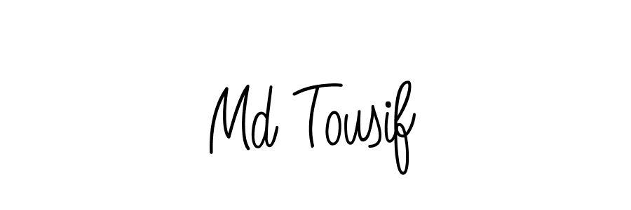 How to make Md Tousif name signature. Use Angelique-Rose-font-FFP style for creating short signs online. This is the latest handwritten sign. Md Tousif signature style 5 images and pictures png