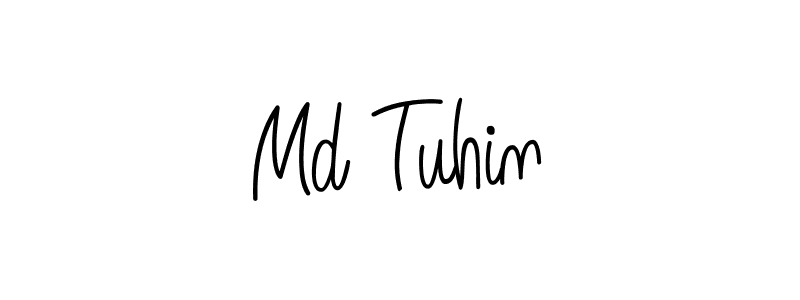 The best way (Angelique-Rose-font-FFP) to make a short signature is to pick only two or three words in your name. The name Md Tuhin include a total of six letters. For converting this name. Md Tuhin signature style 5 images and pictures png