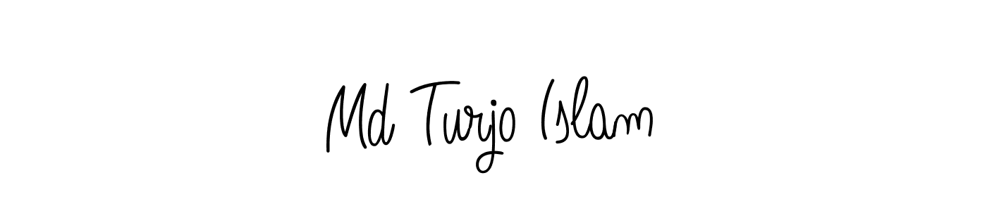 Use a signature maker to create a handwritten signature online. With this signature software, you can design (Angelique-Rose-font-FFP) your own signature for name Md Turjo Islam. Md Turjo Islam signature style 5 images and pictures png