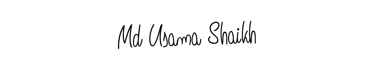 You should practise on your own different ways (Angelique-Rose-font-FFP) to write your name (Md Usama Shaikh) in signature. don't let someone else do it for you. Md Usama Shaikh signature style 5 images and pictures png