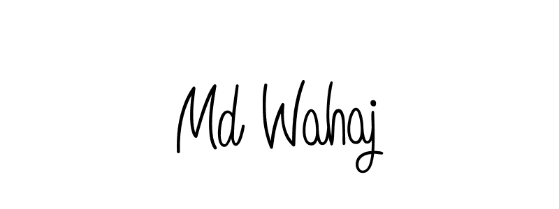 The best way (Angelique-Rose-font-FFP) to make a short signature is to pick only two or three words in your name. The name Md Wahaj include a total of six letters. For converting this name. Md Wahaj signature style 5 images and pictures png