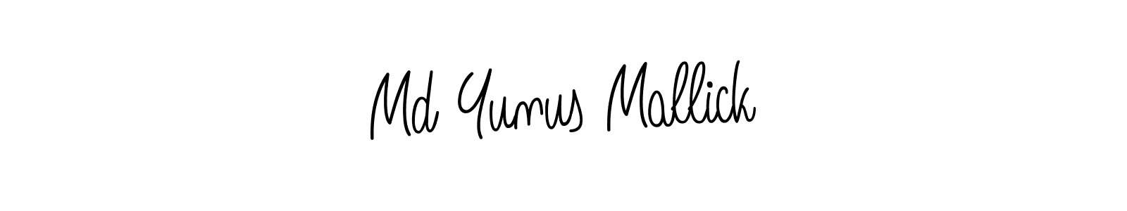 You should practise on your own different ways (Angelique-Rose-font-FFP) to write your name (Md Yunus Mallick) in signature. don't let someone else do it for you. Md Yunus Mallick signature style 5 images and pictures png